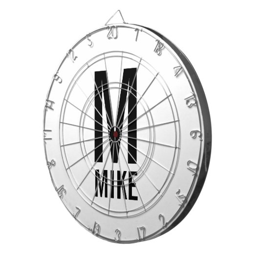 Cible De Fléchettes Monogramme et nom personnalisés modernes (Devant droit)