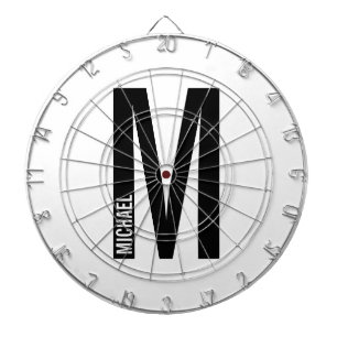 Cible De Fléchettes Monogramme et nom personnalisés modernes