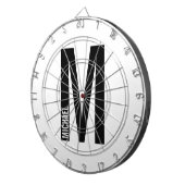 Cible De Fléchettes Monogramme et nom personnalisés modernes (Devant droit)