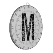 Cible De Fléchettes Monogramme et nom personnalisés modernes (Devant gauche)