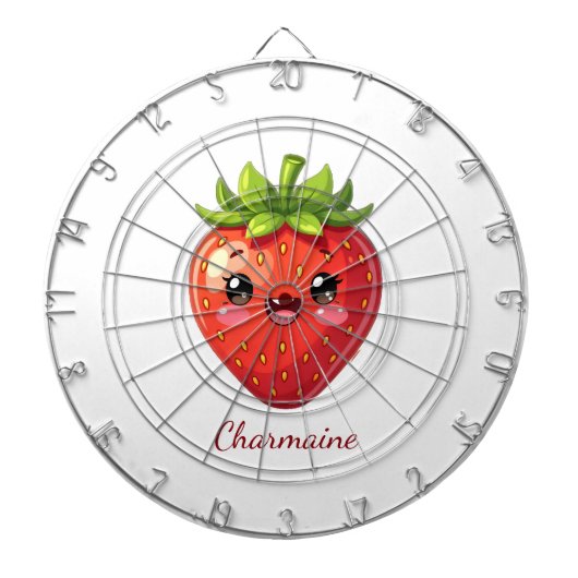 Cible De Fléchettes Monogramme jolie fraise kawaii (Devant)