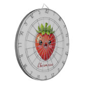 Cible De Fléchettes Monogramme jolie fraise kawaii (Devant gauche)