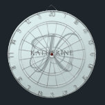 Cible De Fléchettes Monogramme moderne élégant Script Aqua Blue<br><div class="desc">L'élégant design présente votre initiale dans un magnifique script de calligraphie avec des fioritures qui enveloppent votre nom de famille. Fait un grand cadeau pour grand-mère, un anniversaire, pour la fête des mères, ou tout autre jour de famille.</div>