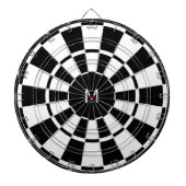 Cible De Fléchettes Monogramme noir et blanc (Devant)