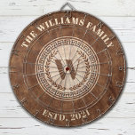 Cible De Fléchettes Monogramme Nom de famille Vintage Crest<br><div class="desc">Un tableau de fléchettes monogramme cool personnalisé avec votre nom et date établie. Idéal pour une salle de jeux familiale ou une grotte pour homme. Conçu pour vous par Blackberry Boulevard.</div>