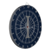 Cible De Fléchettes Monogramme Nom Initial Script Bleu Marine (Devant gauche)
