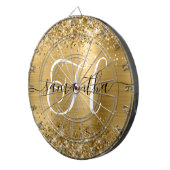 Cible De Fléchettes Monogramme Pailleté Or Glamour (Devant droit)