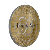 Cible De Fléchettes Monogramme Pailleté Or Glamour (Devant gauche)