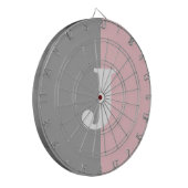 Cible De Fléchettes Monogramme rose gris blanc Fête de la Maison de Fi (Devant gauche)