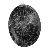 Cible De Fléchettes Moody Agate | Onyx Black Silver Vampy Goth Parties (Devant droit)