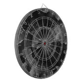 Cible De Fléchettes Moody Agate | Onyx Black Silver Vampy Goth Parties (Devant gauche)