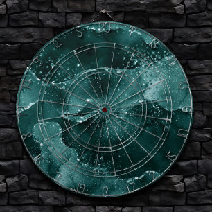 Cible De Fléchettes Moody Agate Turquoise Vert Malachite Riche Joyau