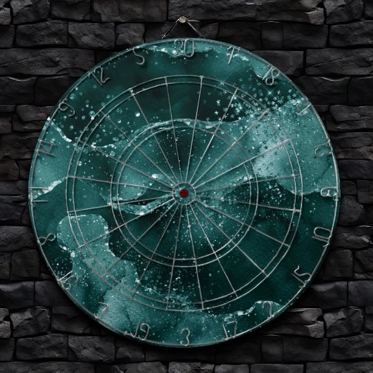 Cible De Fléchettes Moody Agate | Turquoise Vert Malachite Riche Joyau