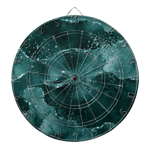 Cible De Fléchettes Moody Agate | Turquoise Vert Malachite Riche Joyau (Devant)