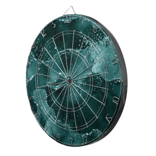 Cible De Fléchettes Moody Agate | Turquoise Vert Malachite Riche Joyau (Devant droit)