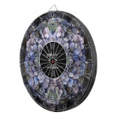 Cible De Fléchettes Moody Black Floral Classic Couple Names Wedding (Devant droit)