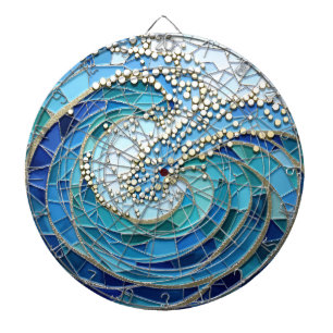 Cible De Fléchettes Mosaïque Mer de Vagues Art