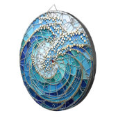 Cible De Fléchettes Mosaïque Mer de Vagues Art (Devant droit)