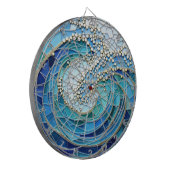 Cible De Fléchettes Mosaïque Mer de Vagues Art (Devant gauche)