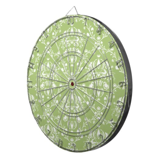 Cible De Fléchettes Moss Green Damask (Devant droit)