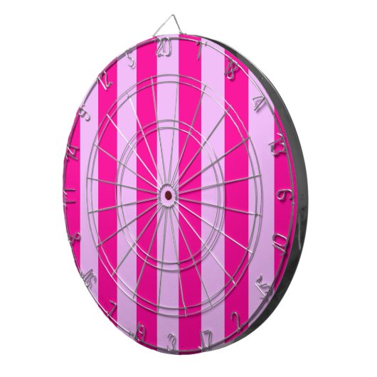 Cible De Fléchettes Motif à rayures rose et magenta (Devant droit)