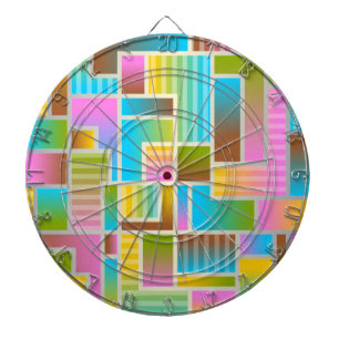 CIBLE DE FLÉCHETTES MOTIF ABSTRAIT COLORÉ