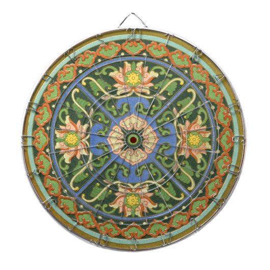 Cible De Fléchettes Motif antique cloisonné chinois : Vert Jade (Devant)