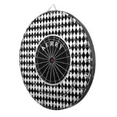 Cible De Fléchettes Motif Argyle Noir et Blanc (Devant droit)