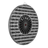 Cible De Fléchettes Motif Argyle Noir et Blanc (Devant gauche)