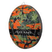 Cible De Fléchettes Motif Camouflage orange, Votre nom, Personnaliser (Devant droit)