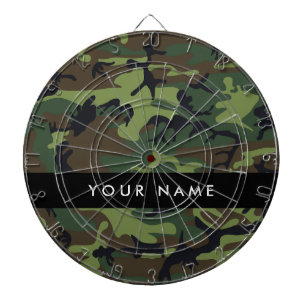 Cible De Fléchettes Motif Camouflage Vert, Votre nom, Personnaliser