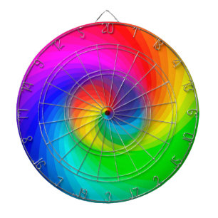Cible De Fléchettes Motif d'art en tourbillon arc-en-ciel Tie Dye colo
