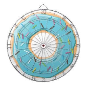 Cible De Fléchettes Motif de beignets colorés rétro pour une fête amus
