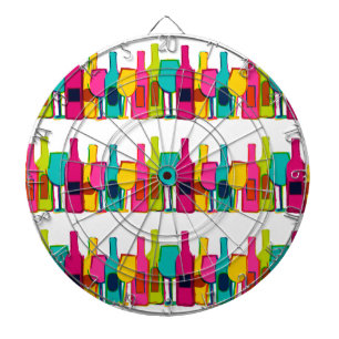 Cible De Fléchettes Motif de bouteilles de vin colorées mignonnes