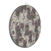 Cible De Fléchettes Motif de chats blancs et gris (Devant gauche)