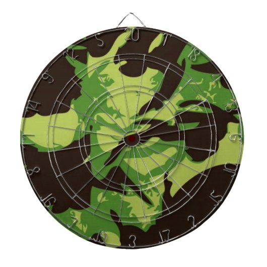 Cible De Fléchettes Motif de combat vert (Devant)