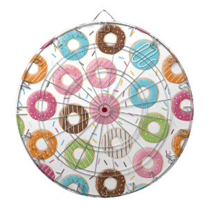 Cible De Fléchettes Motif de Donuts Colorés Rétro pour une Fête Amusan