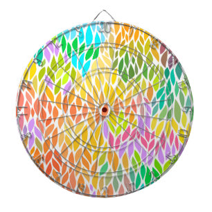 Cible De Fléchettes Motif de feuilles colorées mignonnes