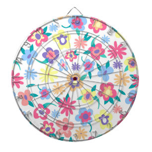 Cible De Fléchettes Motif de fleurs printanières colorées mignonnes