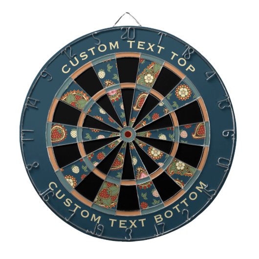 Cible de flechettes Motif de fraise Paisley (Devant)