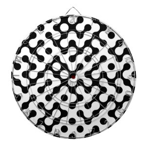 Cible De Fléchettes Motif de labyrinthe noir et blanc mignon