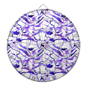 Cible De Fléchettes Motif de lignes abstraites aquarelles violettes mi