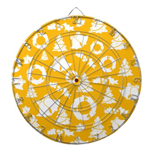 Cible De Fléchettes Motif de Noël jaune (Devant)