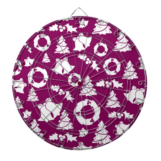 Cible De Fléchettes Motif de Noël pourpre (Devant)