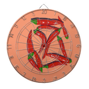 Cible De Fléchettes Motif de piments rouges chauds