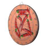 Cible De Fléchettes Motif de piments rouges chauds (Devant droit)