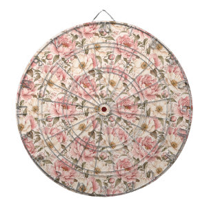 Cible De Fléchettes Motif de pivoines fleuries vintage