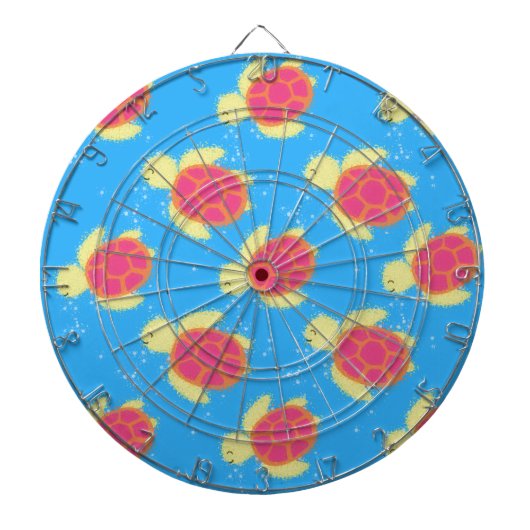 Cible De Fléchettes Motif de Tortue de Mer Mignonne (Devant)