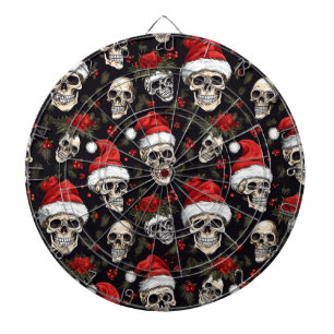 Cible De Fléchettes Motif de vacances sombre de Noël gothique crâne de