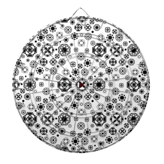 Cible De Fléchettes Motif décoratif arabesque noir blanc mignon (Devant)